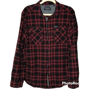 Mens Kenneth Cole Red Plaid Button Down Shirt L Nwot